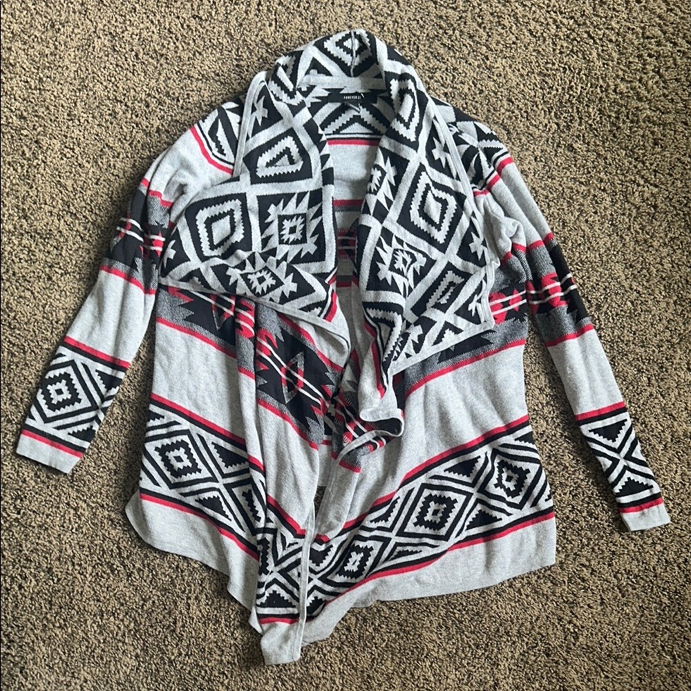 Forever 21 Gray and Black Cardigan Sweater